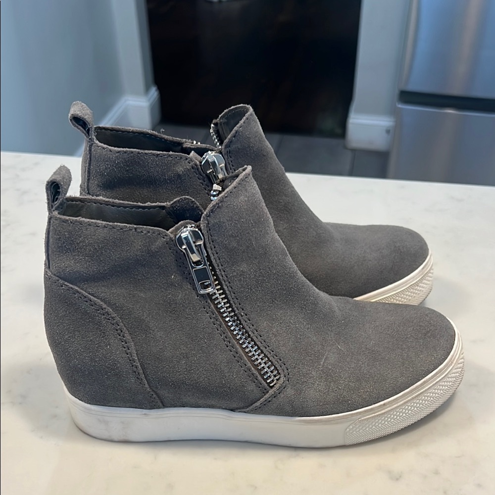 Gray Suede Women's Ankle Boots